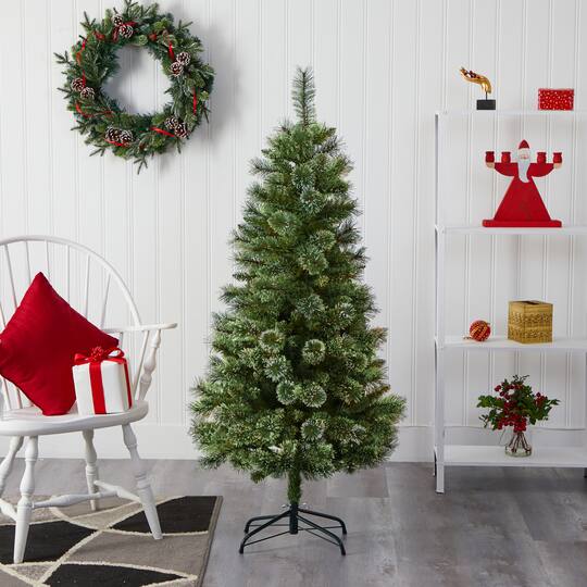 5ft. Unlit Wisconsin Slim Snow Tip Pine Artificial Christmas Tree